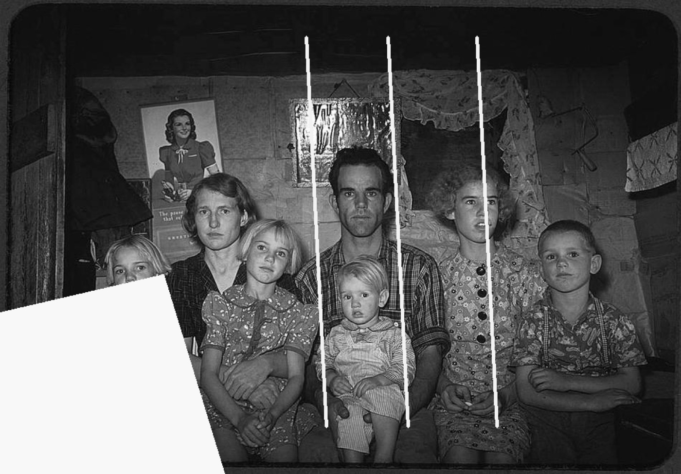 Before restoration: A family photograph made whole again