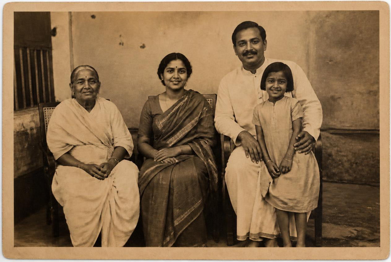 After restoration: A 1920s family print with its corner restored