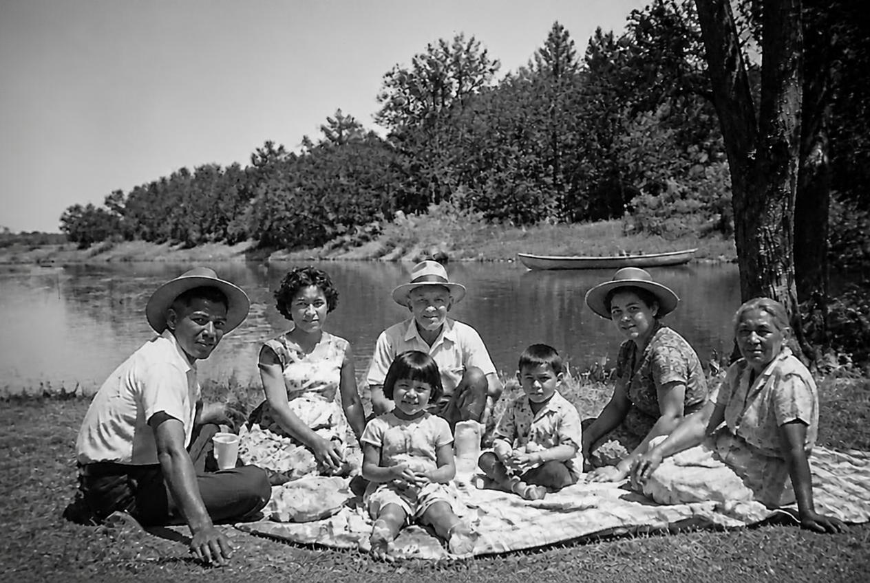 After restoration: A lakeside picnic with detail restored