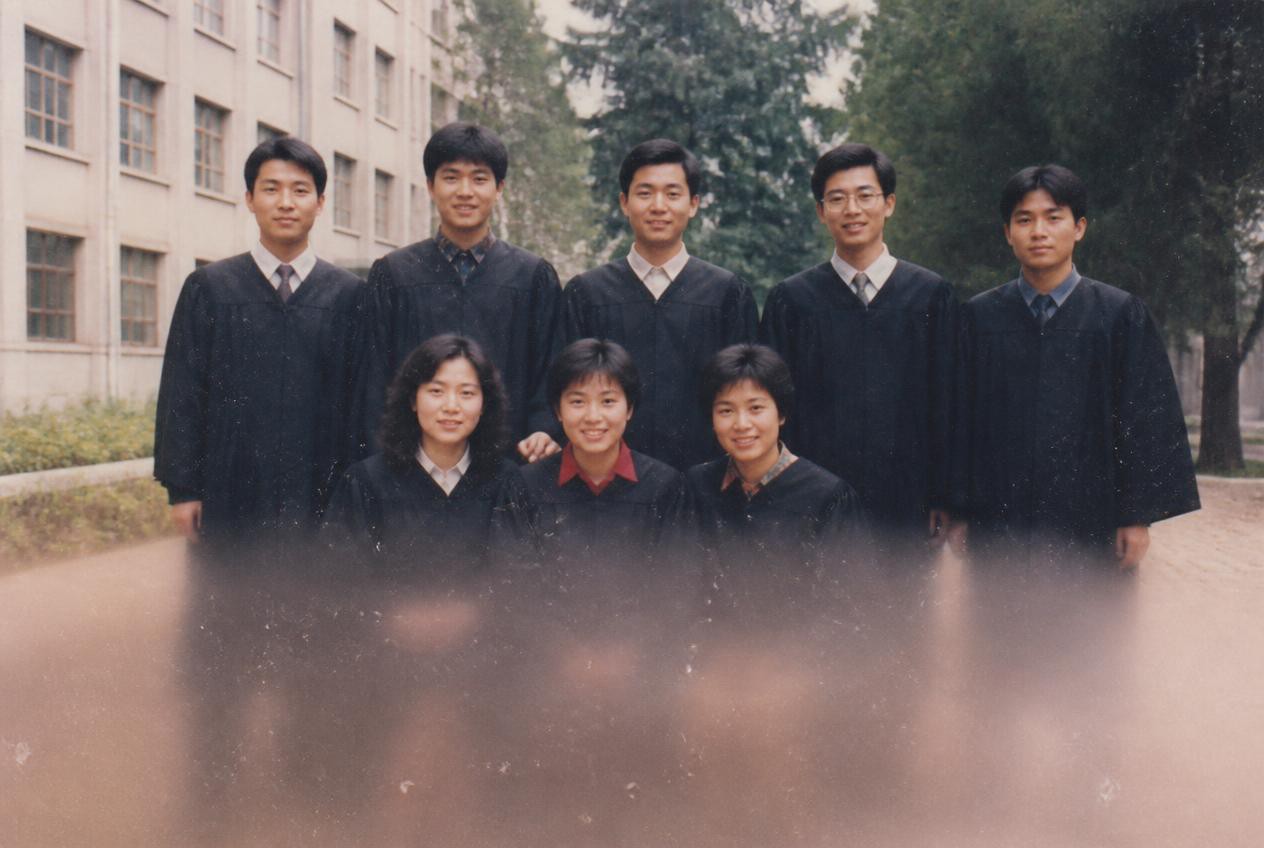 Before restoration: A 1990s graduation group, back in focus